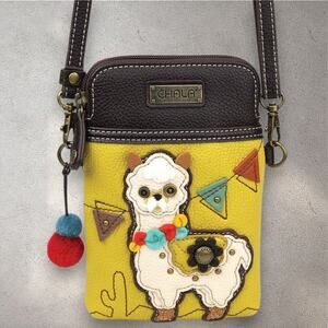 Chala NEW Farm collection Llama cellphone xbody mustard yellow mini crossbody